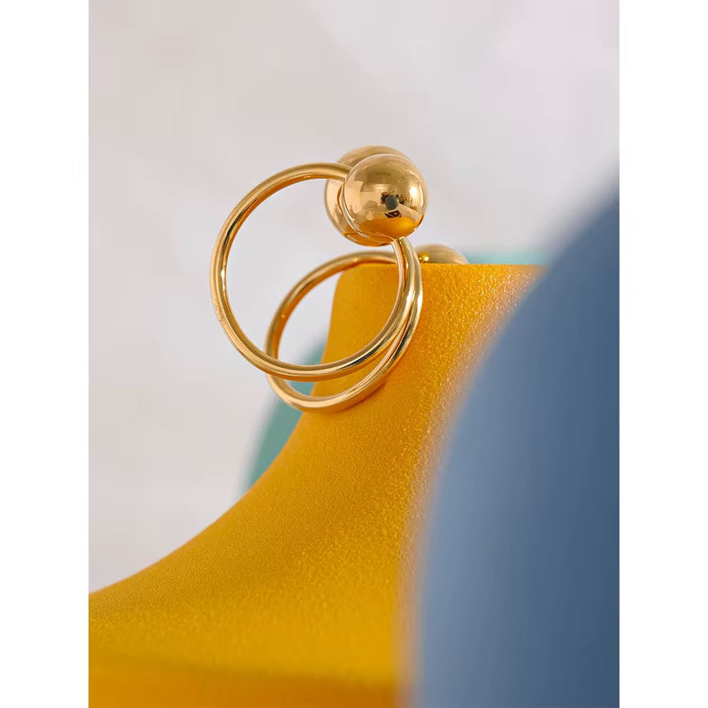 Premium stainless steel ring finished with 18k gold plating