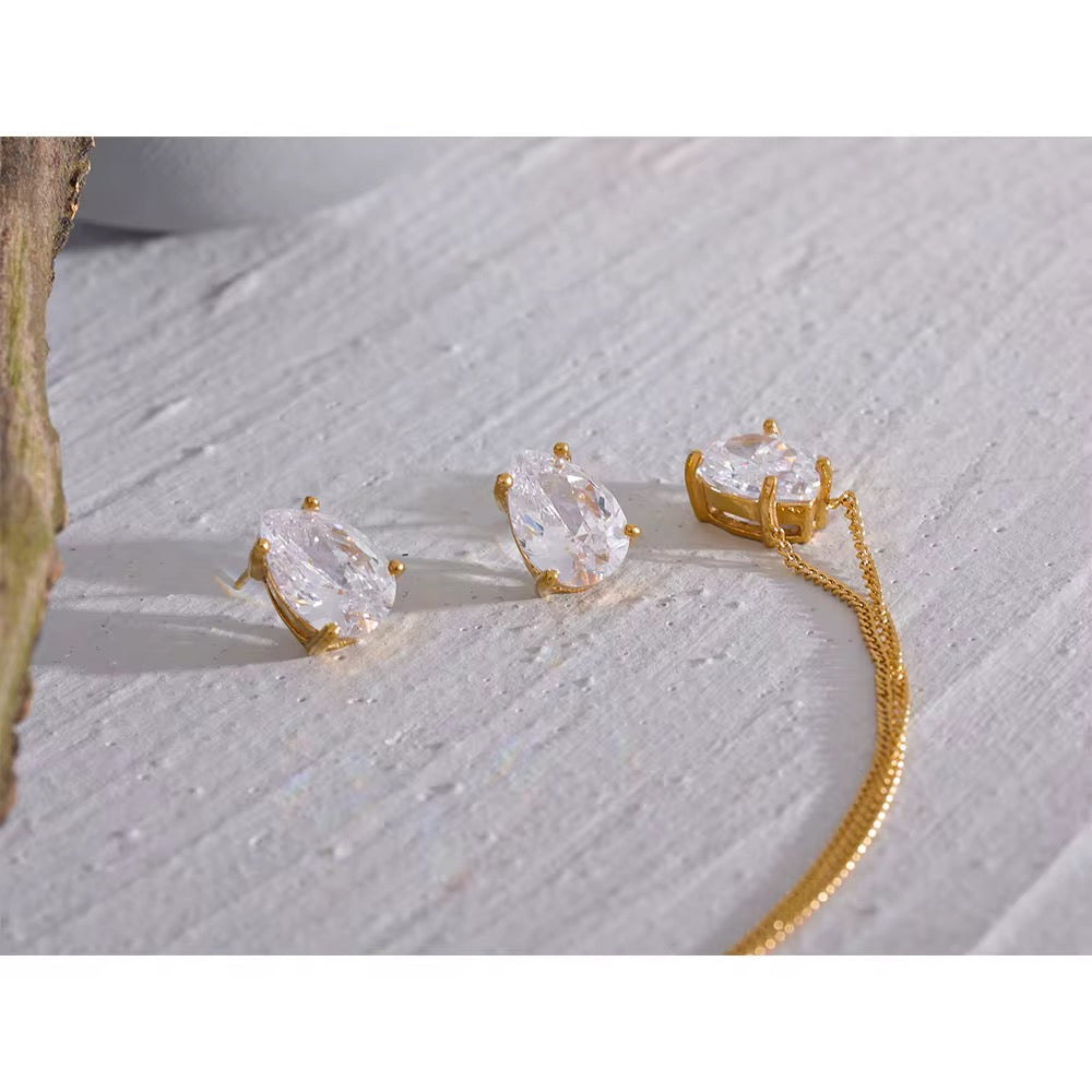 Premium stainless steel earrings finished with 18k gold plating