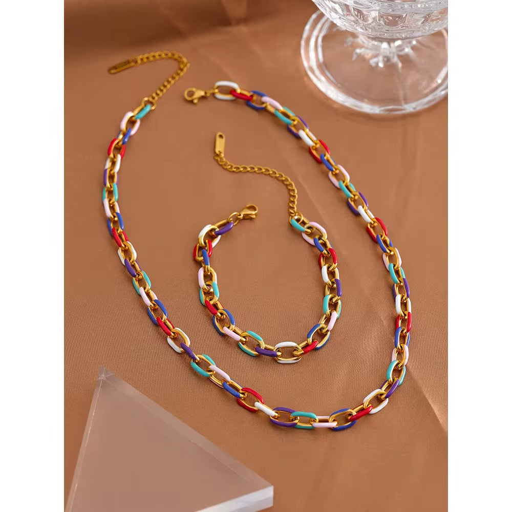 Premium stainless steel necklace finished with 18k gold plating