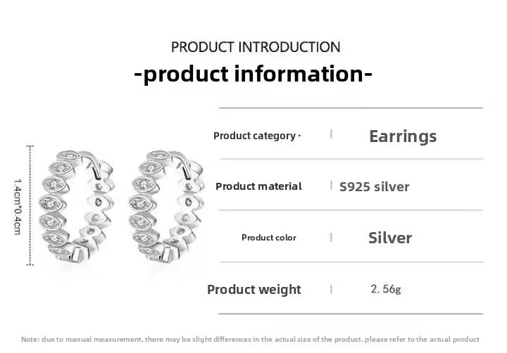 Rhodium-plated silver earrings with zircon stones