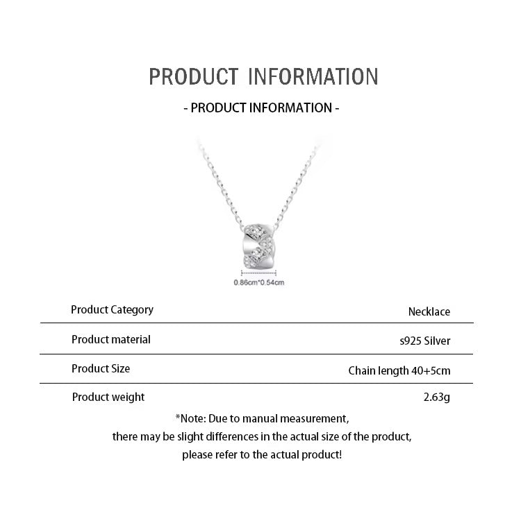 Rhodium-plated silver necklace with zircon stones