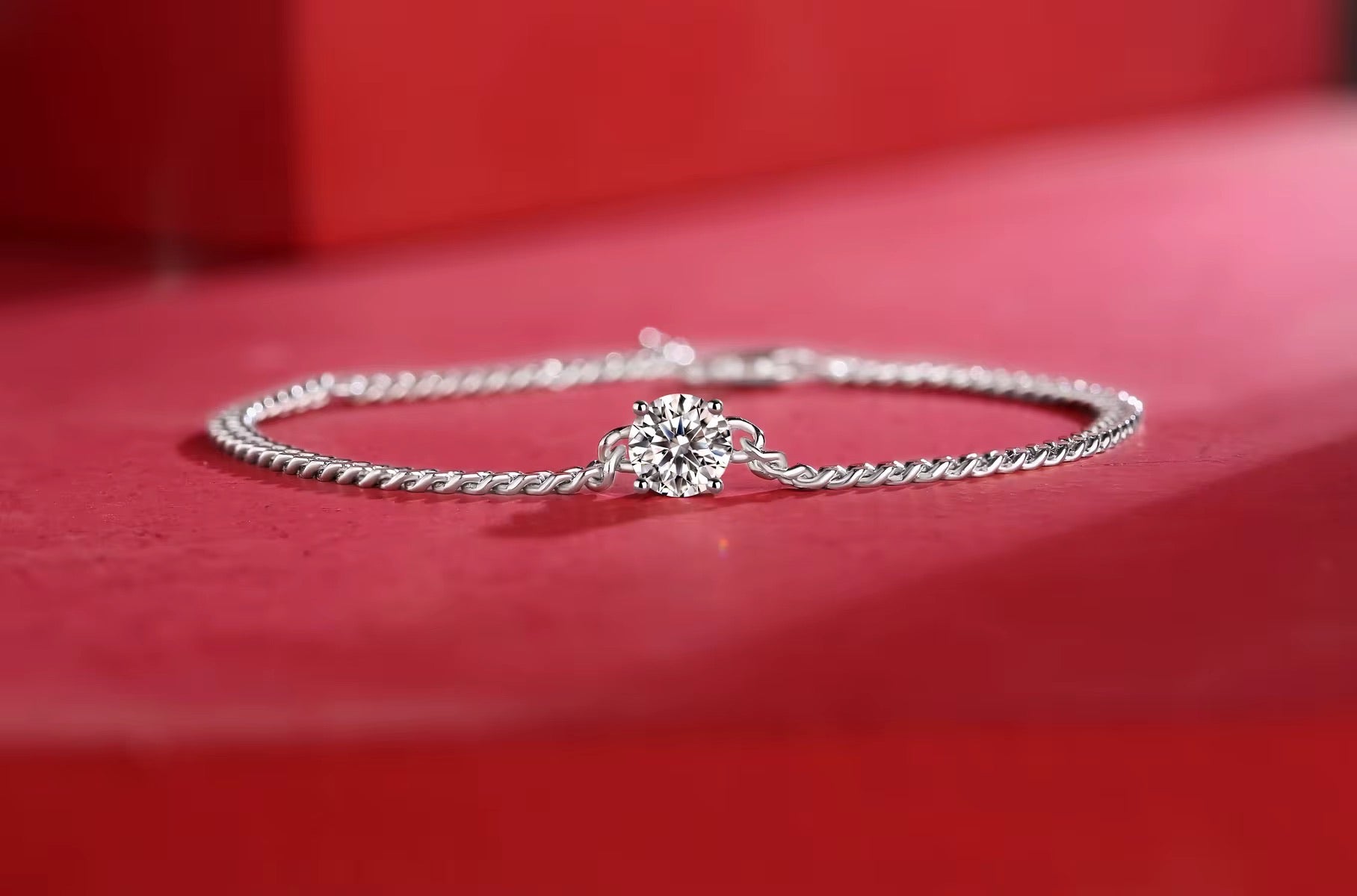 Classic Moissanite Solitaire Bracelet | 1 CT, D Color, VVS Clarity, Sterling Silver