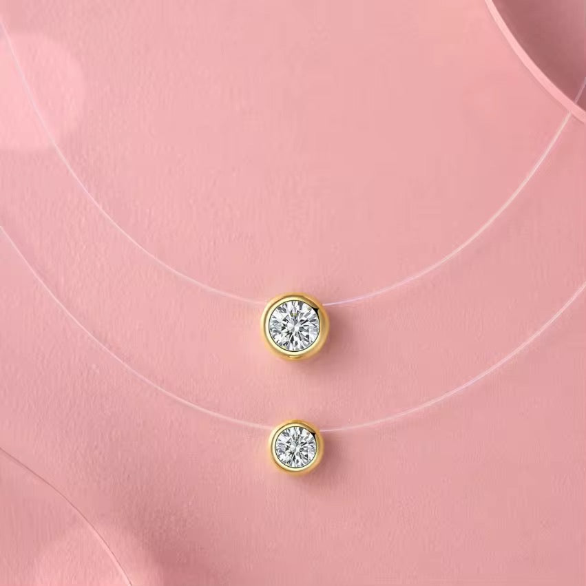 Floating Moissanite Solitaire Pendant | 1 CTW, D Color, VVS Clarity, Gold Bezel