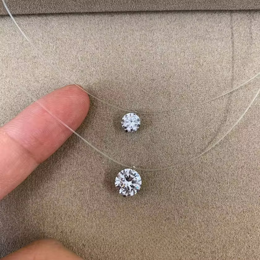 GRA Certified Modern Linear 2-Carat Moissanite Bar Pendant Necklace – Platinum-Plated S925 Sterling Silver Setting, Transparent Chain, VVS Clarity