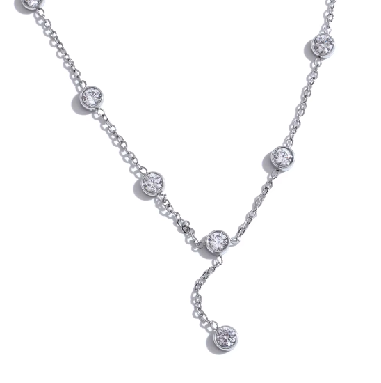 Premium stainless steel necklace finished with platinum plating